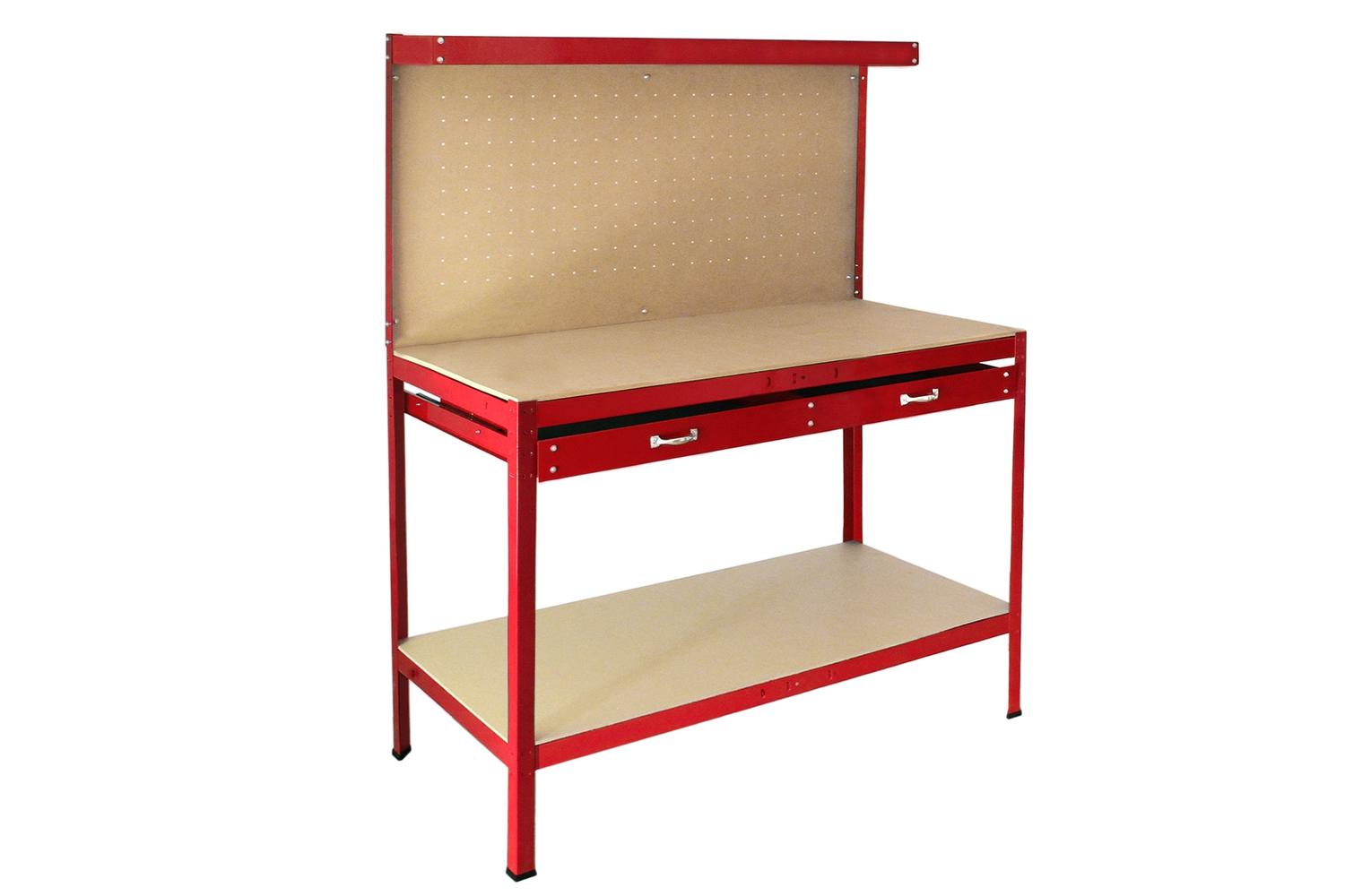 Monstershop 26462 - Workbench With Pegboard And Drawer In Re-4
