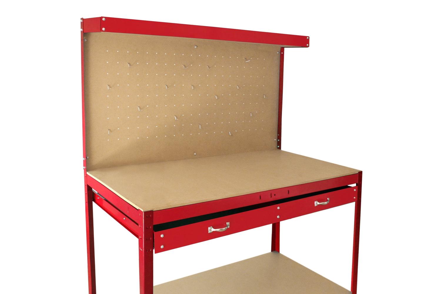 Monstershop 26462 - Workbench With Pegboard And Drawer In Re-6
