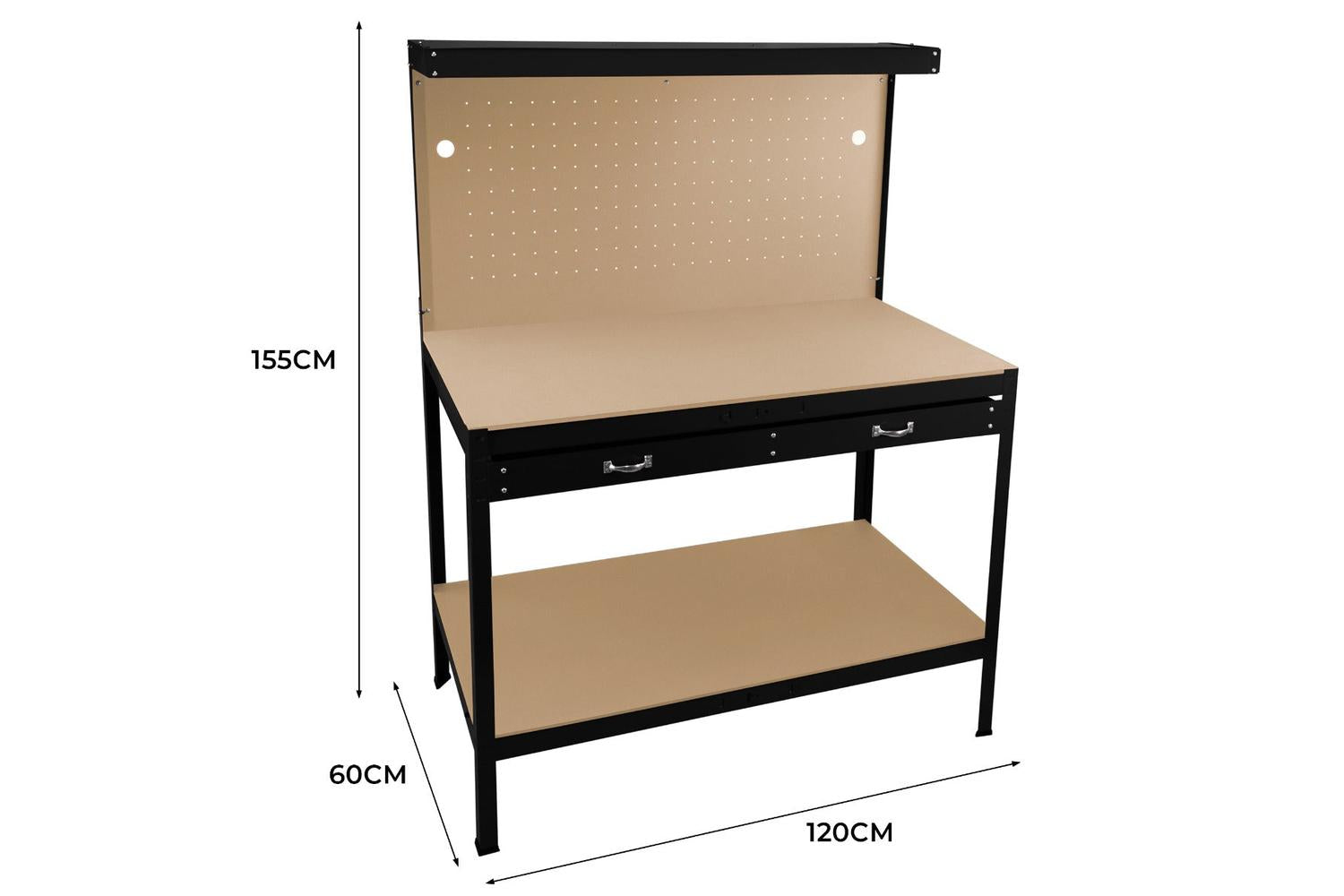 Monstershop 210762 - Workbench With Pegboard Drawer & Light-4