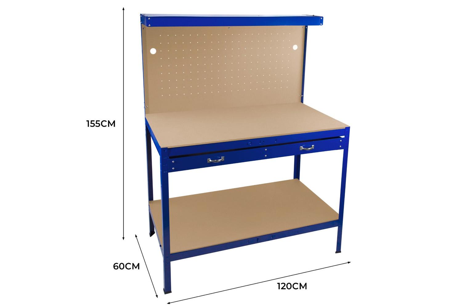 Monstershop 210794 - Workbench With Pegboard Drawer & Light-4