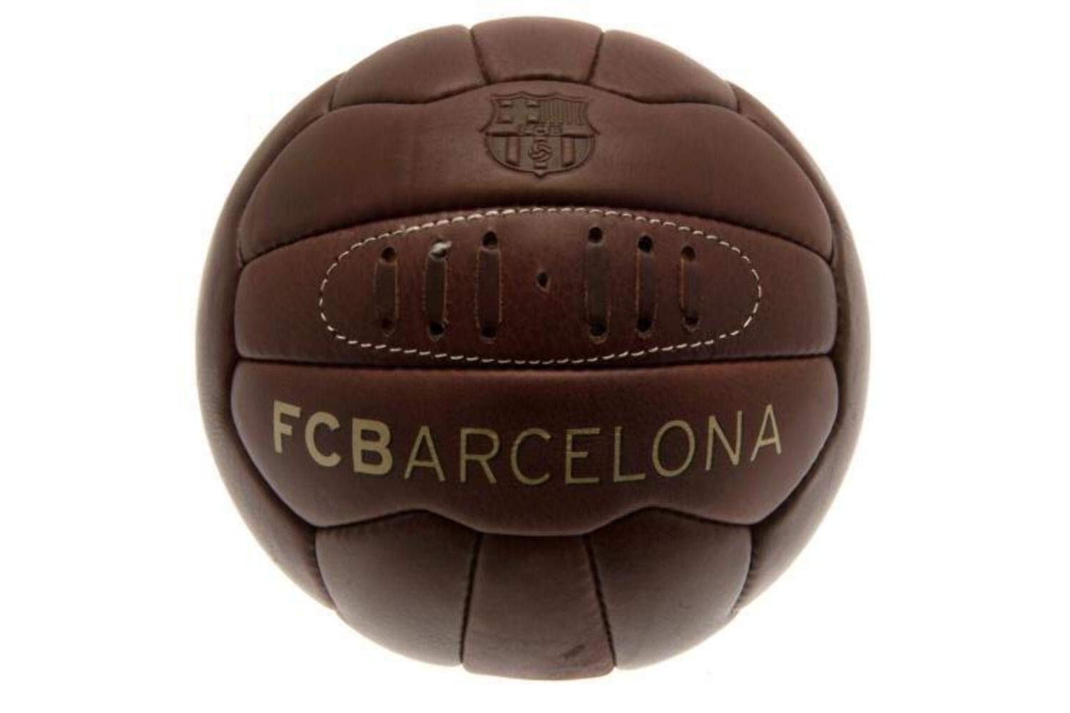 Official Barcelona Fcb Size 5 Brown Leather Soccer Ball