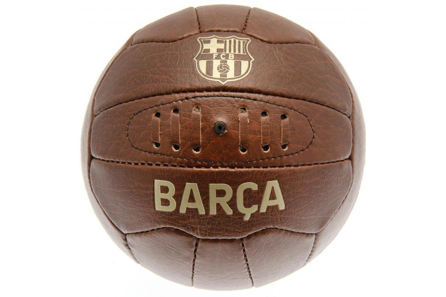 Barcelona Retro Soccer Ball Size 5 24 Panel Team Name In Gold Lettering New-2