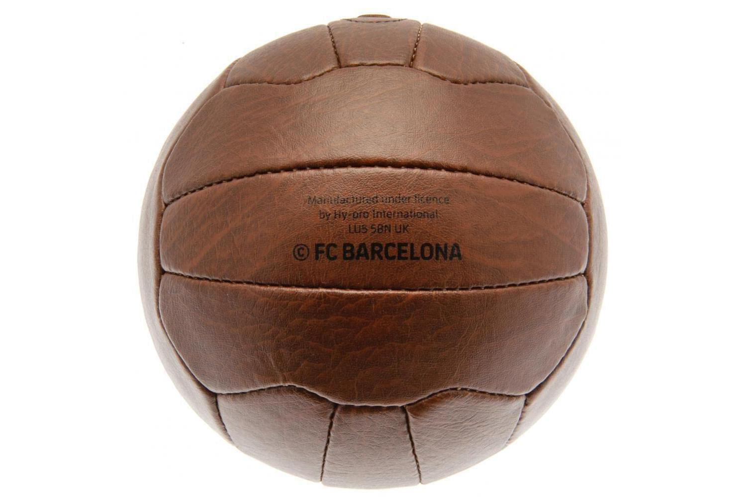 Barcelona Retro Soccer Ball Size 5 24 Panel Team Name In Gold Lettering New-3