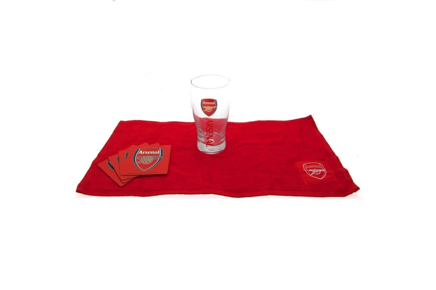 Mini Bar Set With Pint Glass, Beer Mats, And Beer Towel-2