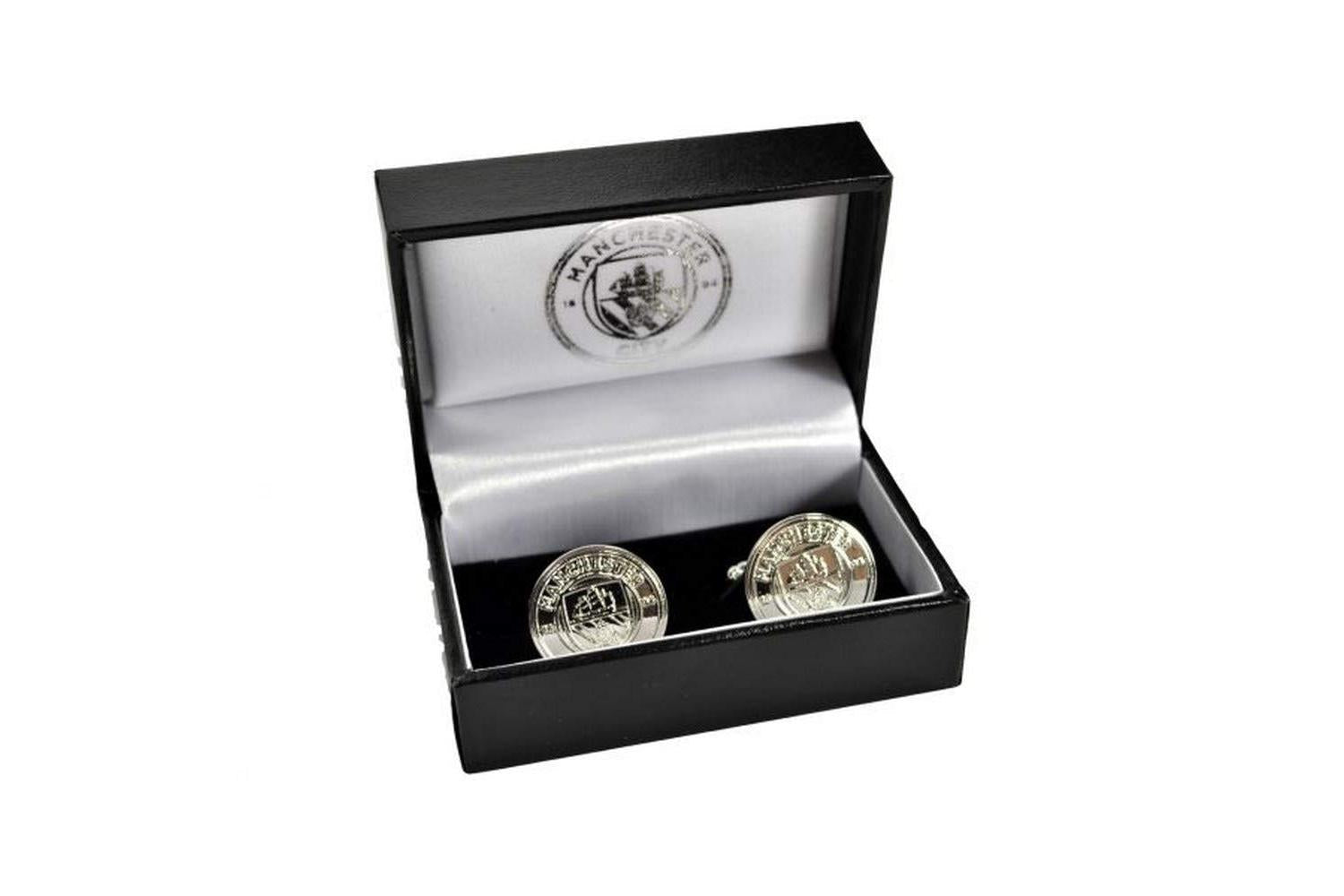 Manchester City F.c. Silver Finish Cufflinks-2