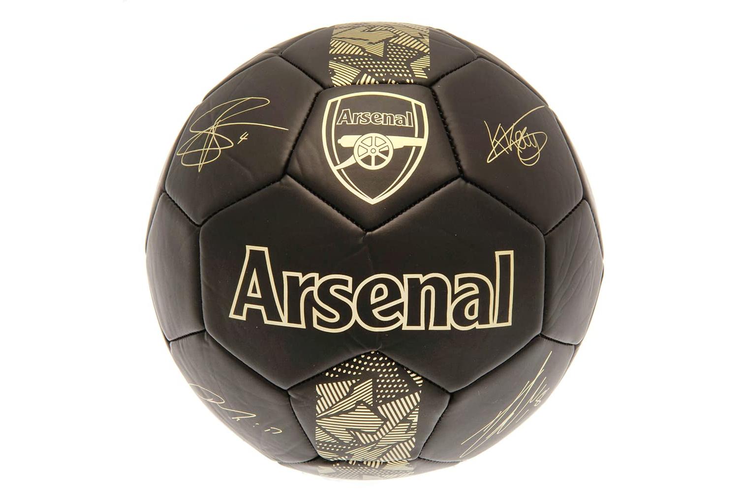 Arsenal Matte Black Synthetic Football With Gold Crest