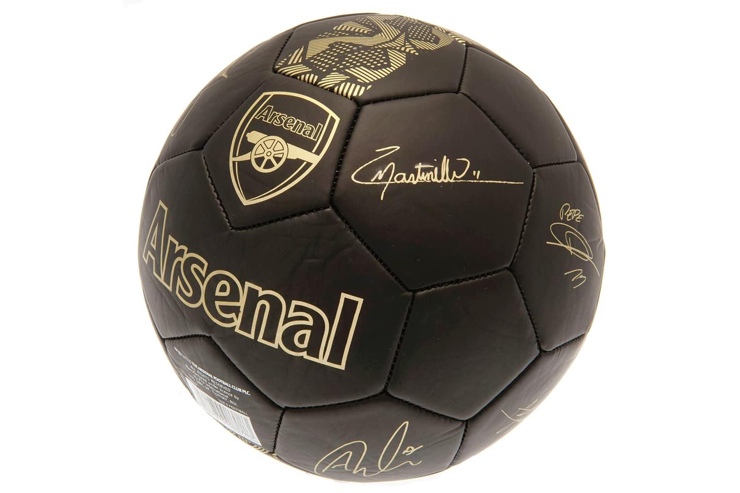 Arsenal Matte Black Synthetic Football With Gold Crest-2