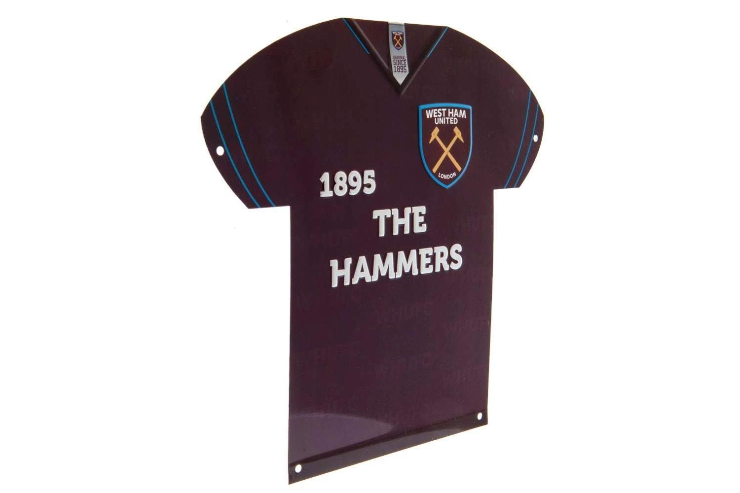West Ham Shirt Shaped Metal Sign-2