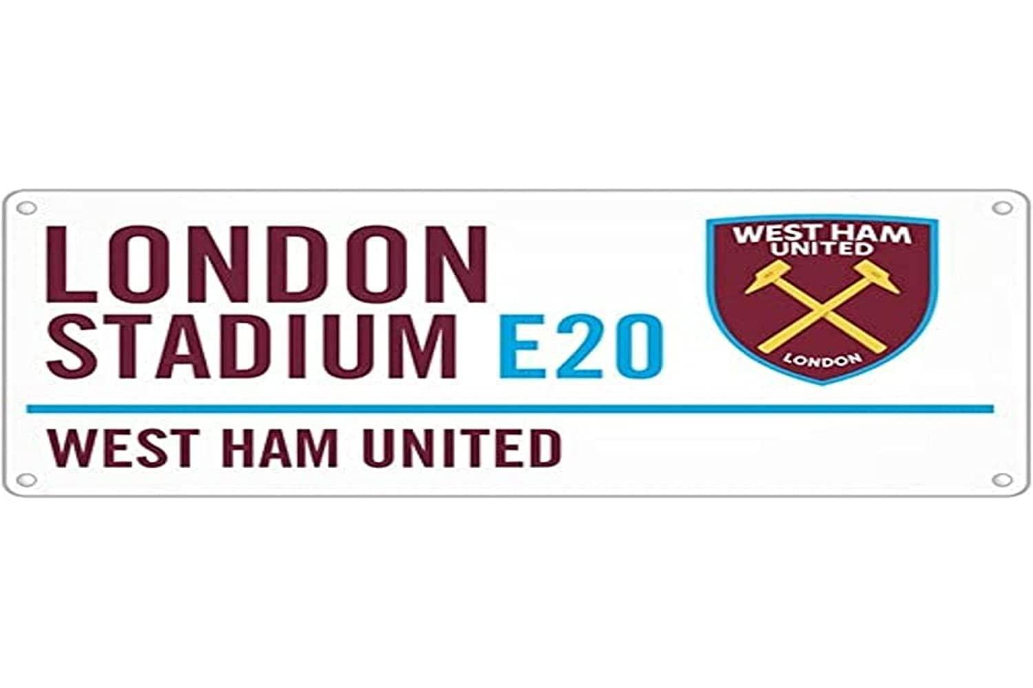 Metal Sign With West Ham United Fc Branding