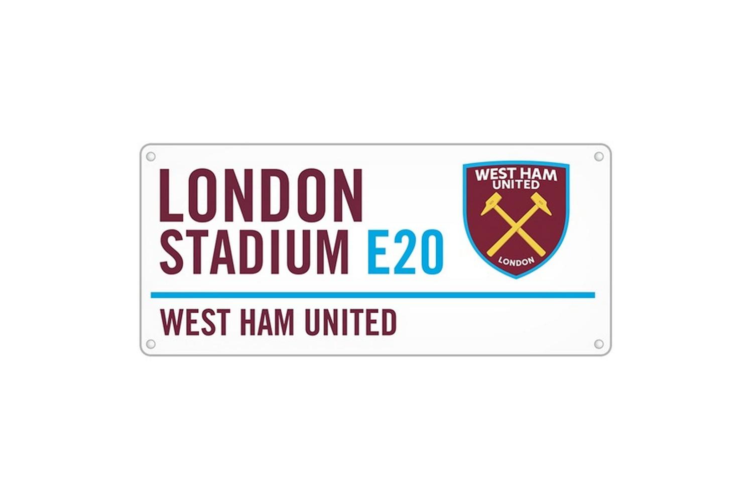 Metal Sign With West Ham United Fc Branding-2