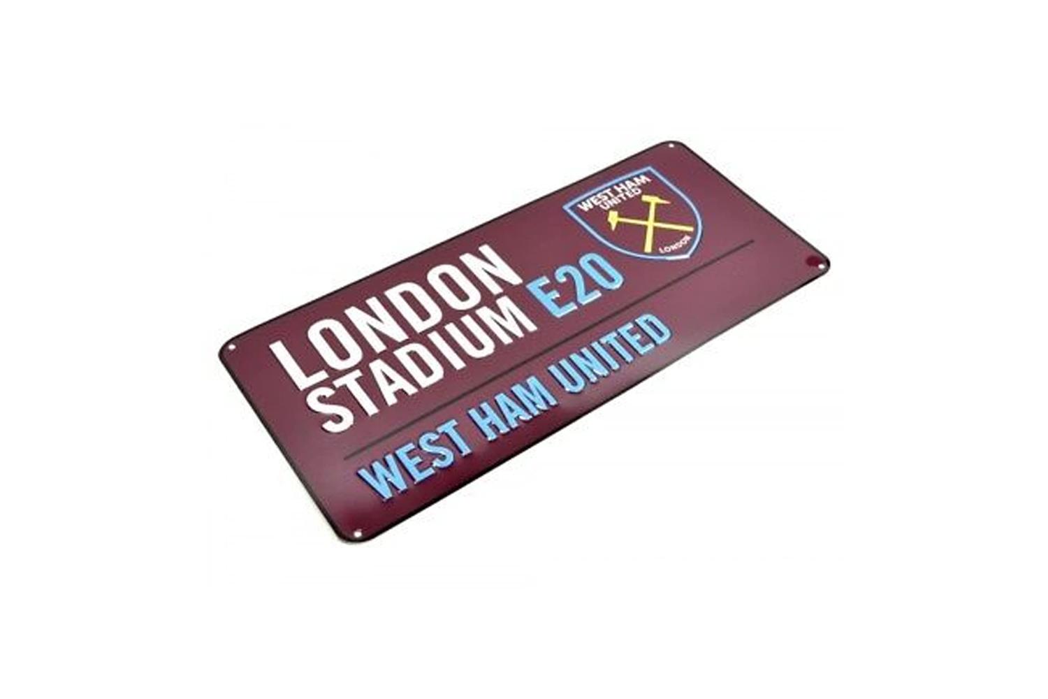 Metal Sign With West Ham United Fc Branding-3
