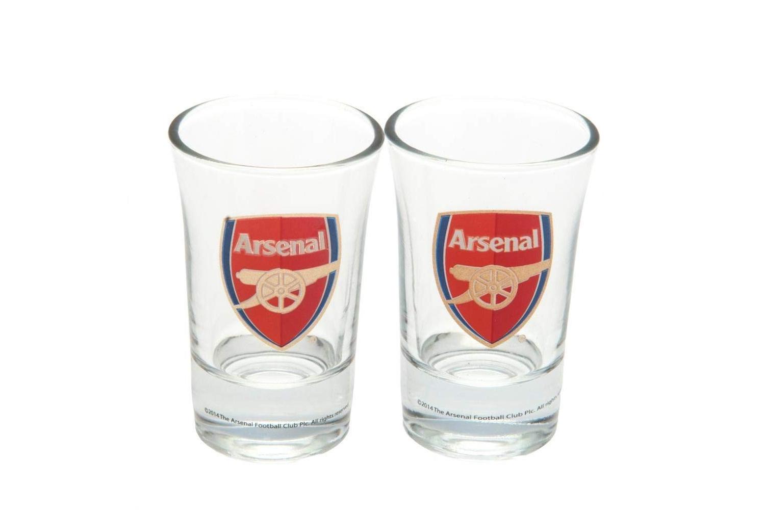Arsenal F.c. Set Of 2 Shot Glasses