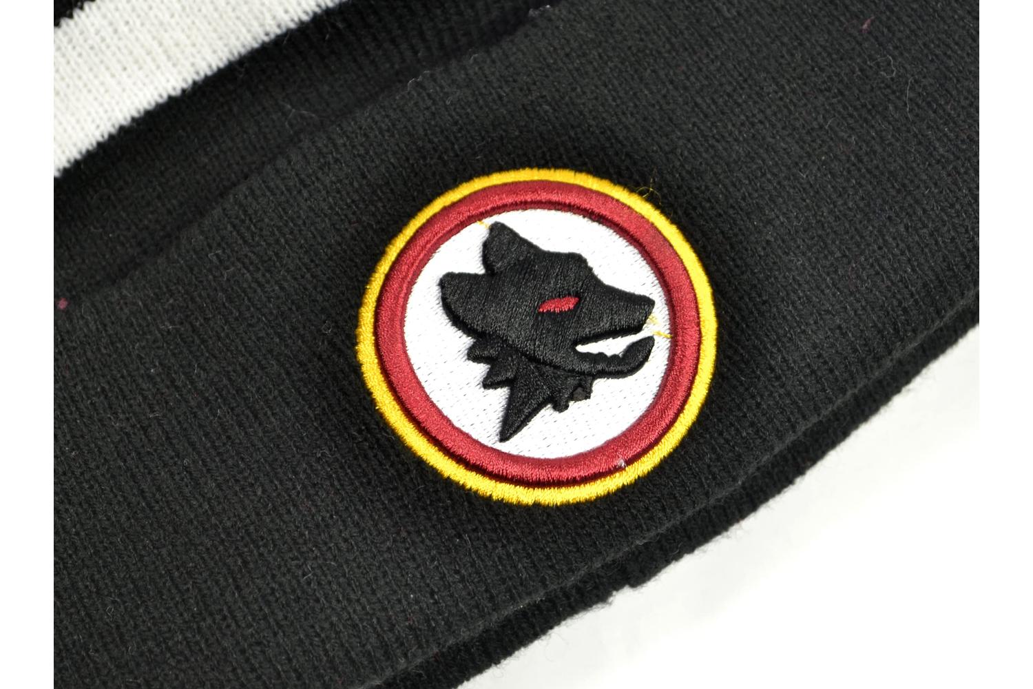 Twins Enterprise, Inc. As Roma Knitted Turn Up Hat Black White Pom Pom-2