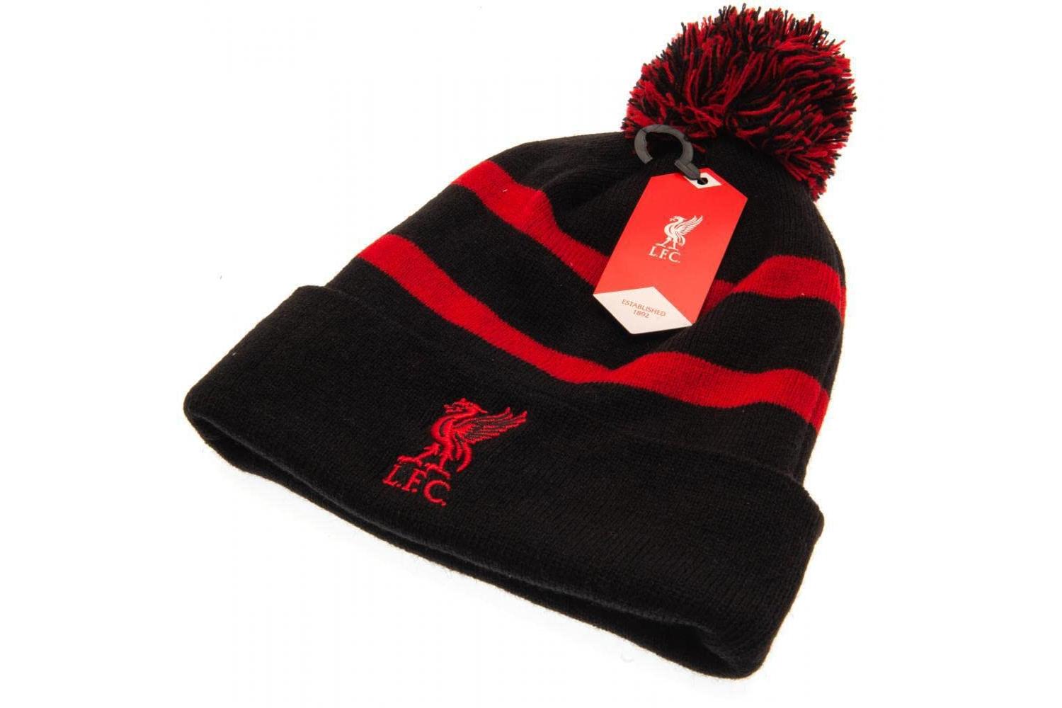 Official Liverpool Fc Red/white Knitted Hat Description-3