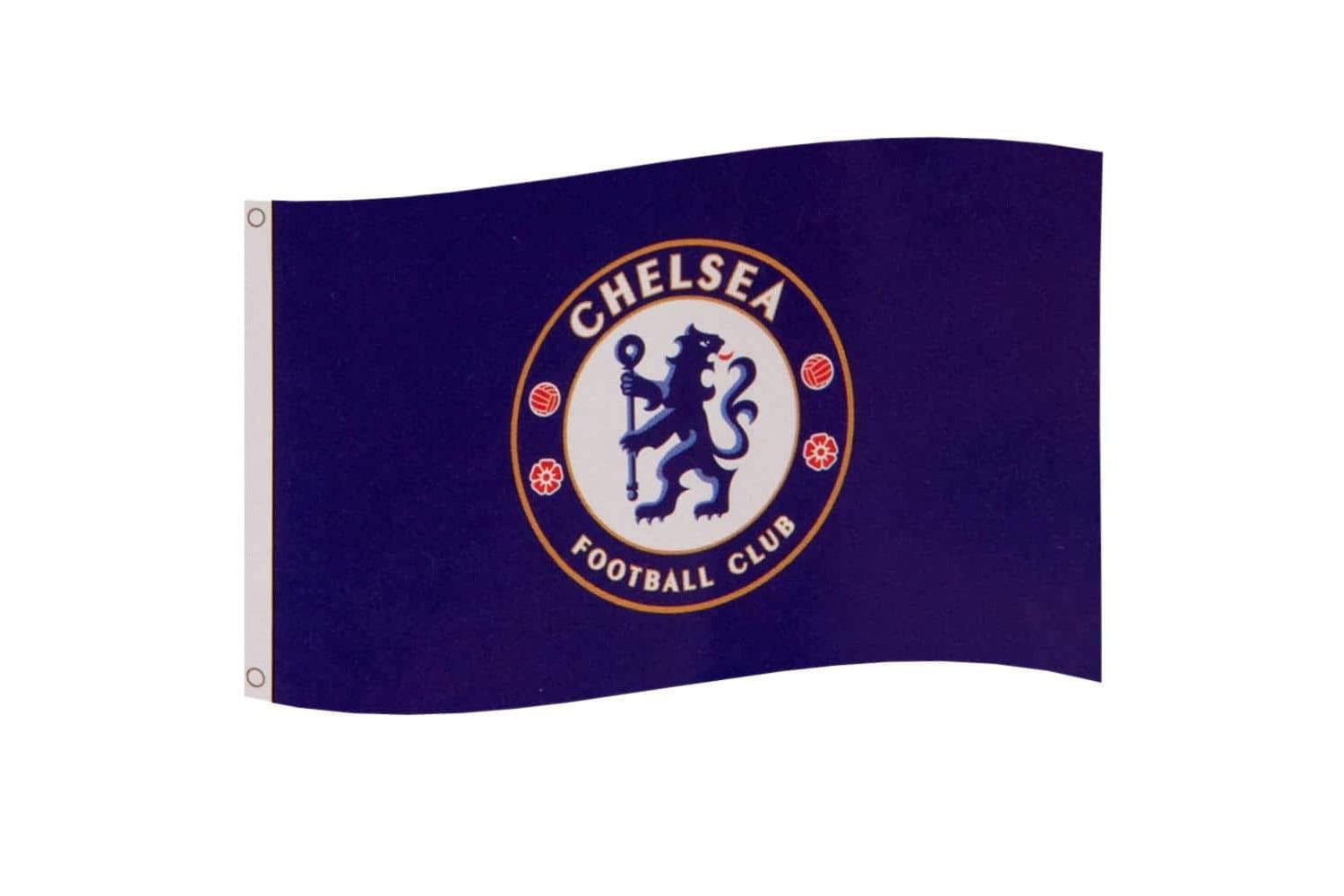 Large Blue Chelsea Fc Flag With Team Crest