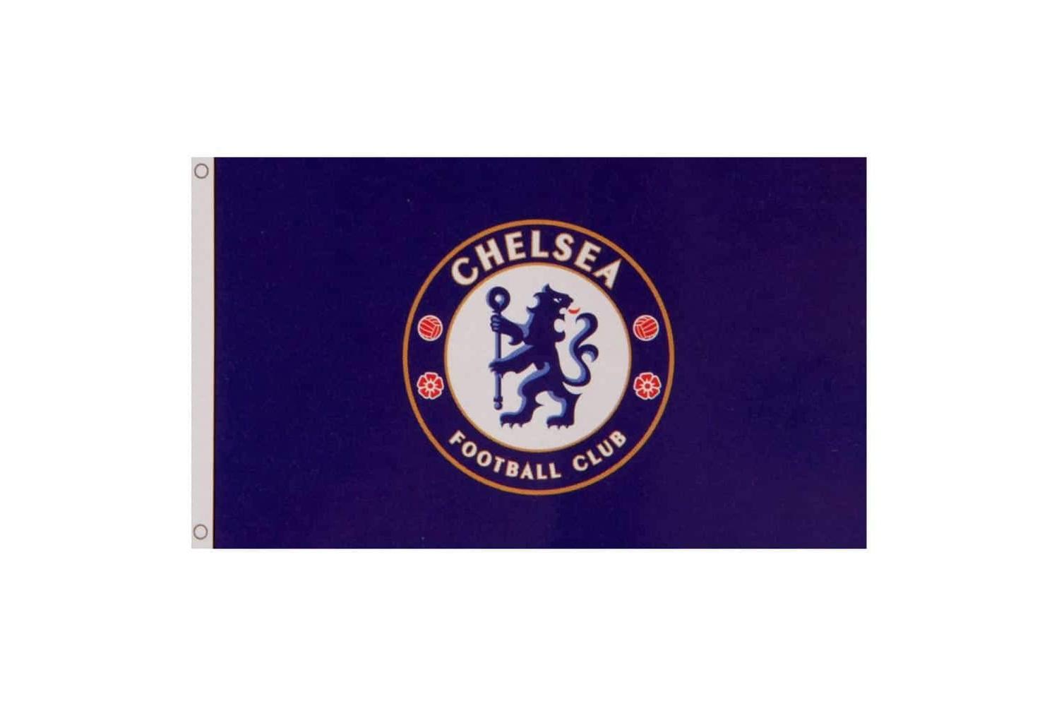 Large Blue Chelsea Fc Flag With Team Crest-2
