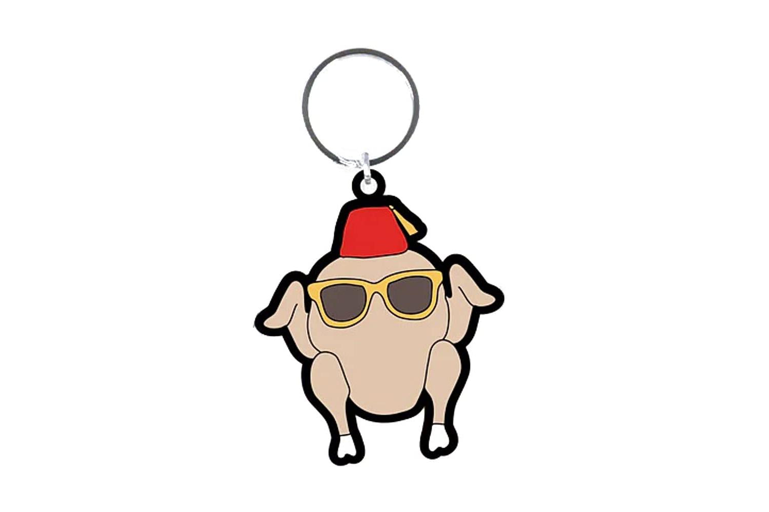 Friends Tv Rubber Keyring Featuring Monica's Thanksgiving Turkey Design