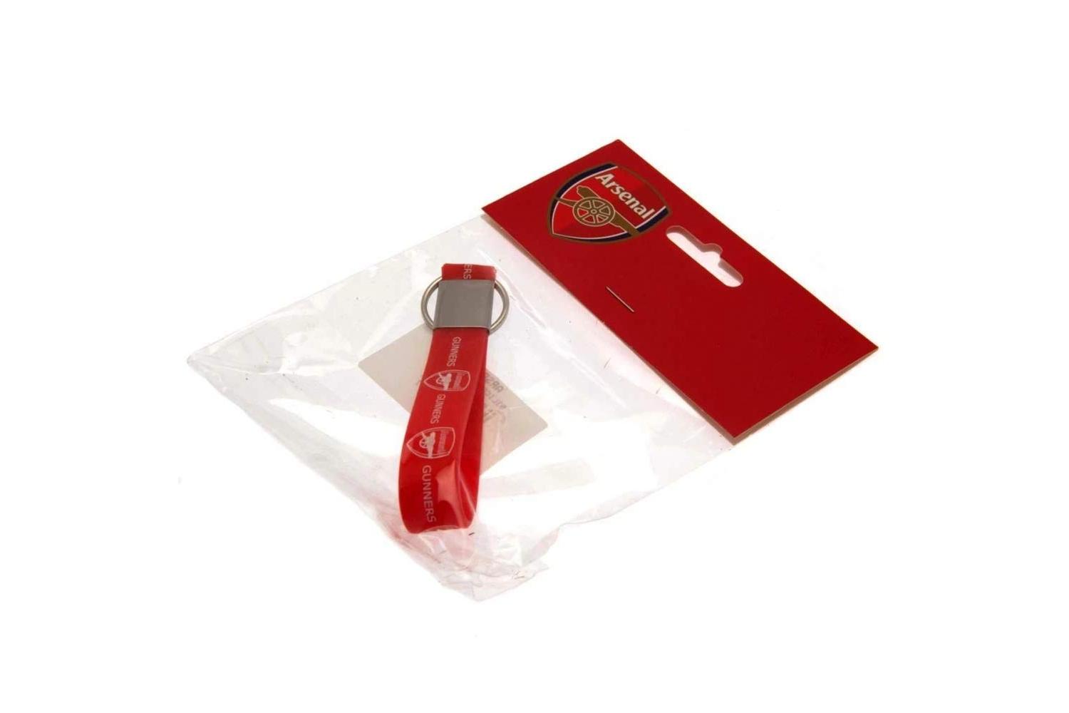 Silicone Strap Keyring With Silver Metal Band And Split Ring - Gunners Design-3