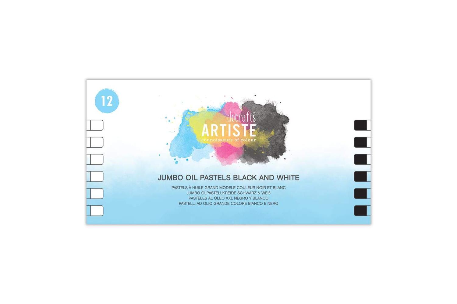 Artiiste Doa 551021 - Jumbo Oil Pastels Black And White Pack