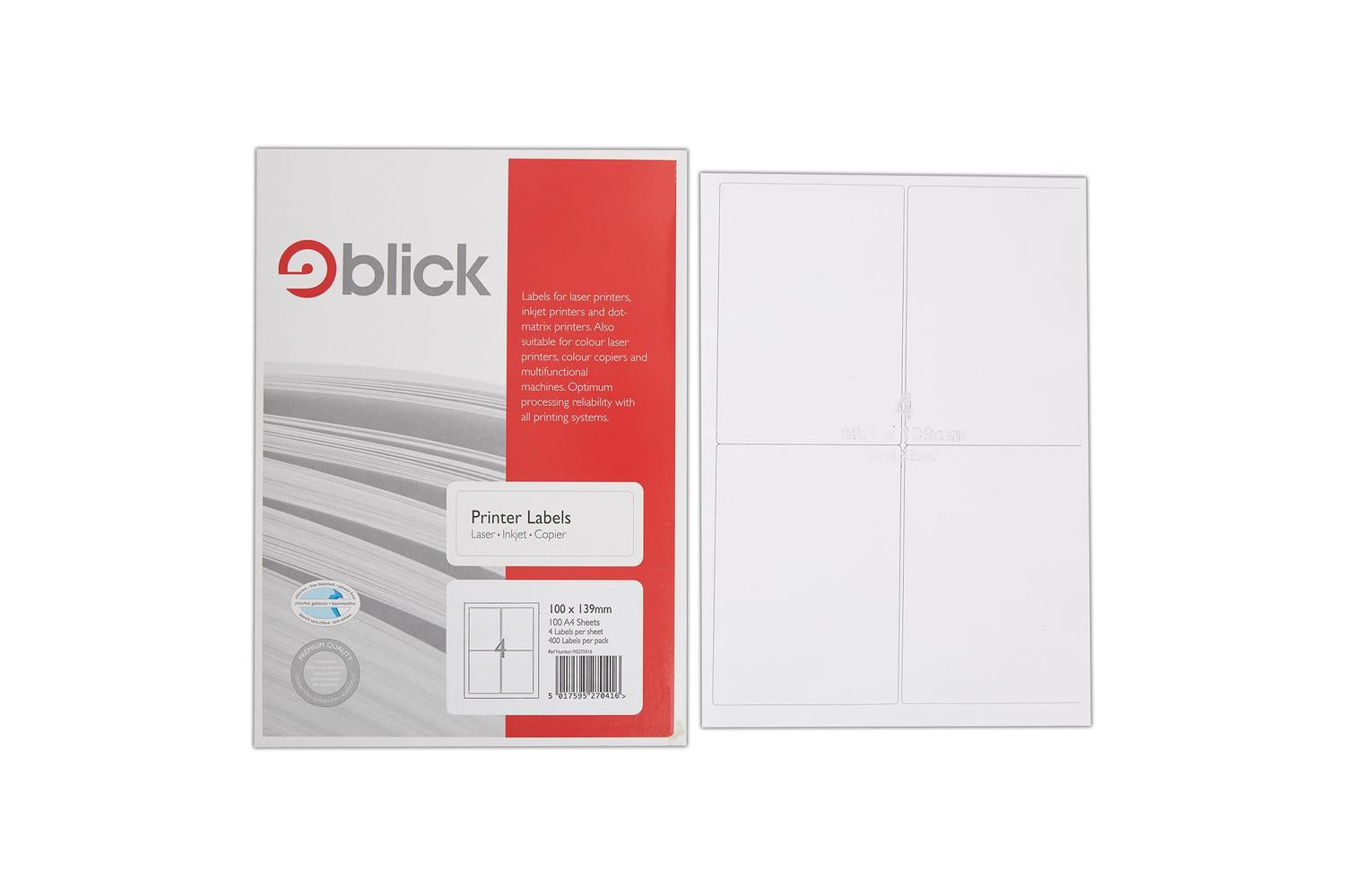 Blick Rs270416 - Multi Labels A4 100mm X 139mm 4 Labels Per