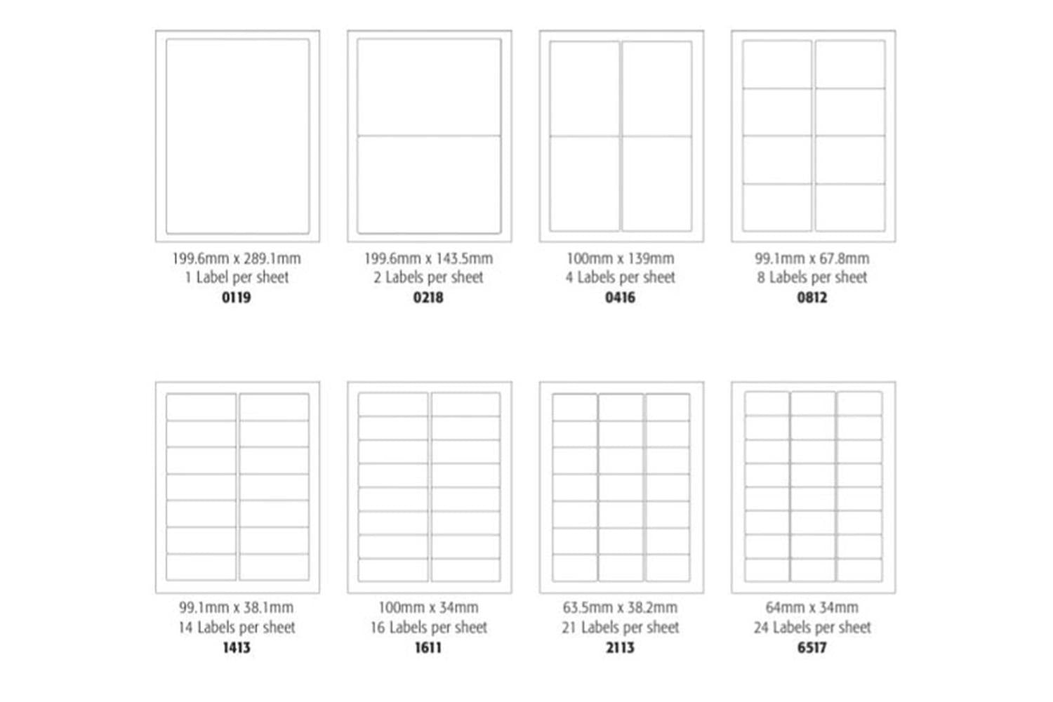 Blick Rs270218 - Multi Labels A4 199.6mm X 143.5mm 2 Labels