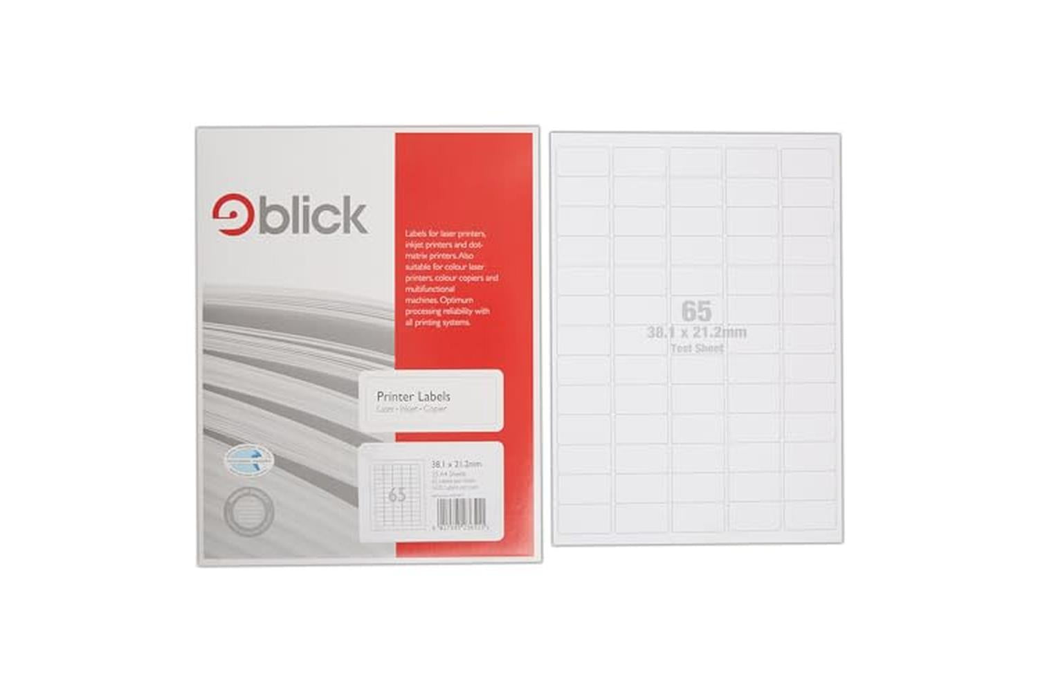 Blick Rs236511 - Multi Labels A4 38.1mm X 21.1mm 65 Labels P-2