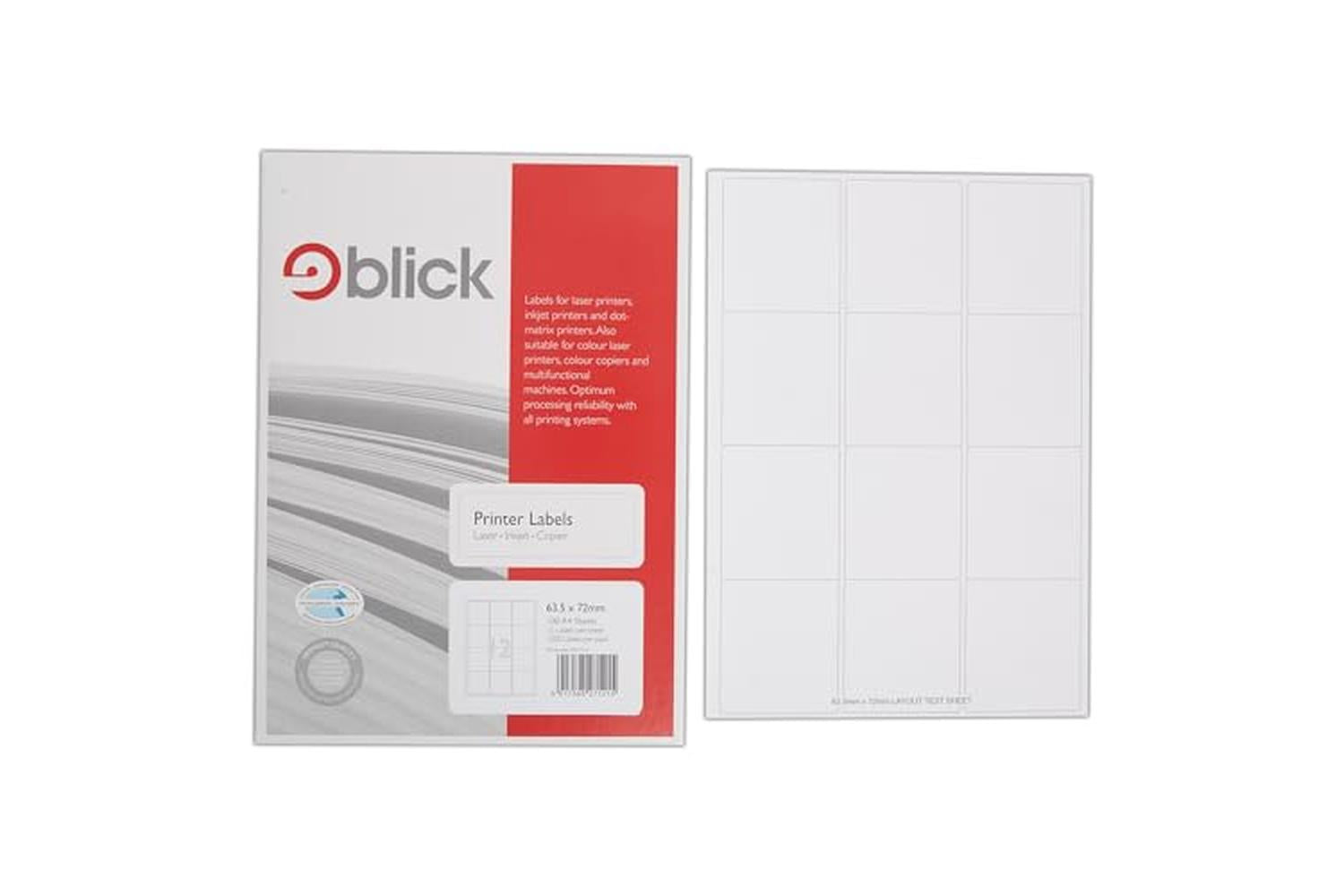 Blick Rs272410 - Multi Labels A4 63.4mm X 33.9mm 24 Labels P-2