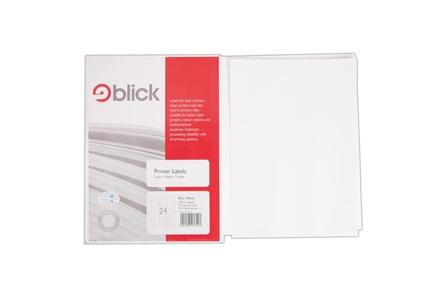 Blick Rs276517 - Multi Labels A4 64mm X 34mm 24 Labels Per S-2