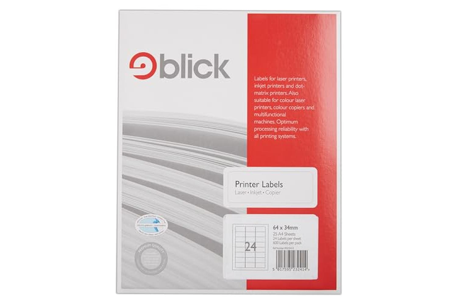 Blick Rs232414 - Multi Labels A4 65mm X 34mm 24 Labels Per S-2