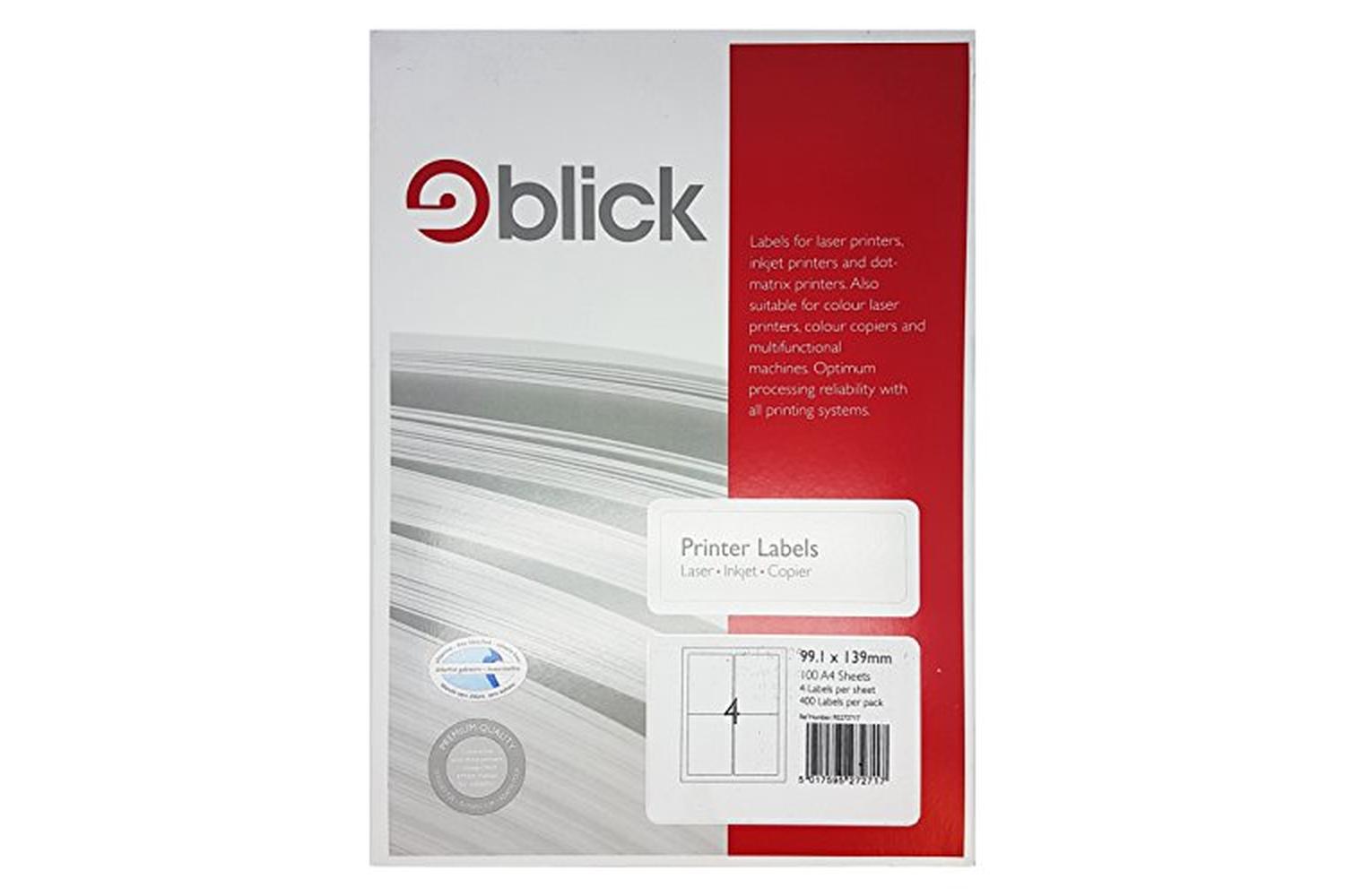 Blick Rs272717 - Multi Labels A4 99.1mm X 139mm 4 Labels Per-2