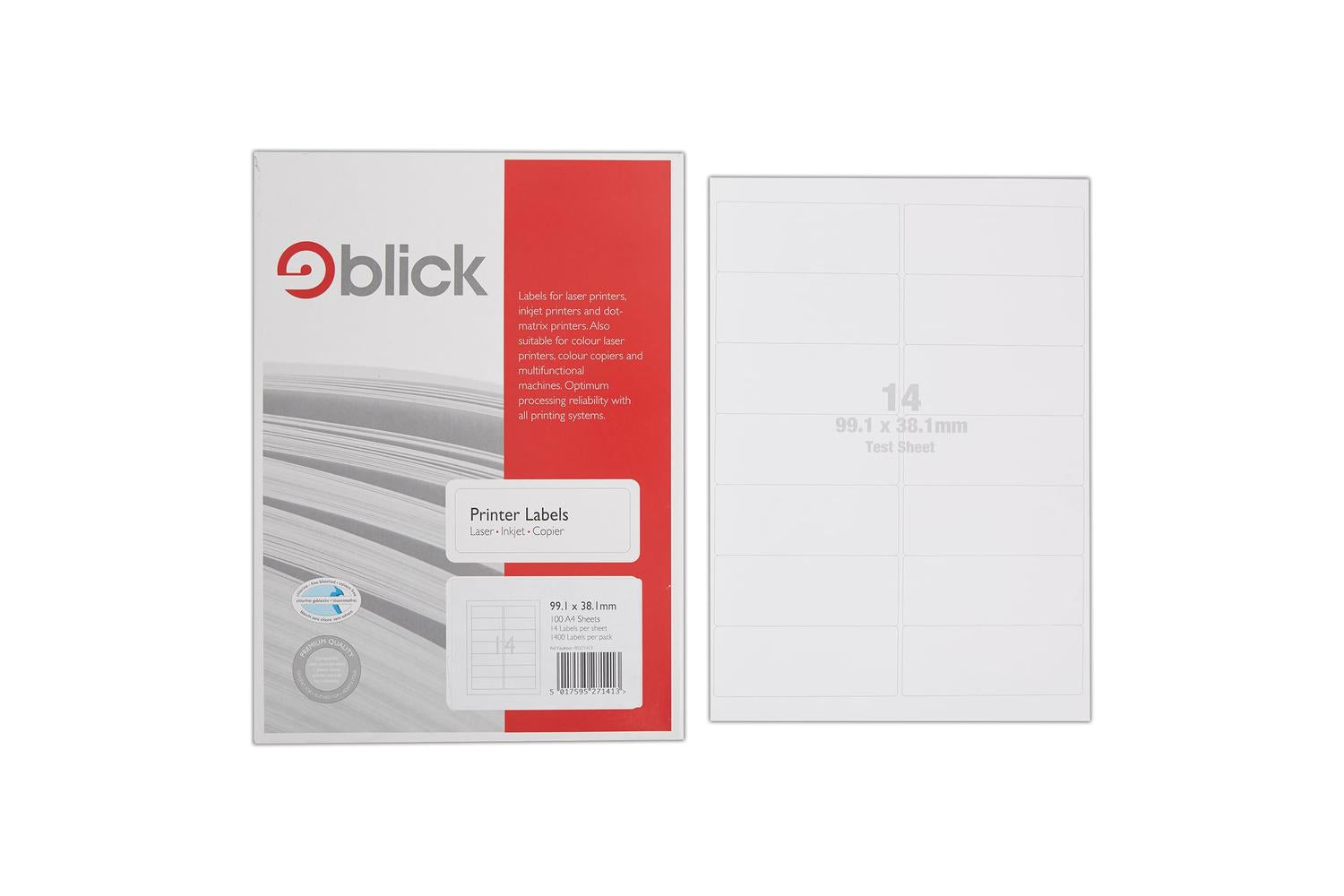Blick Rs271413 - Multi Labels A4 99.1mm X 38.1mm 14 Labels P