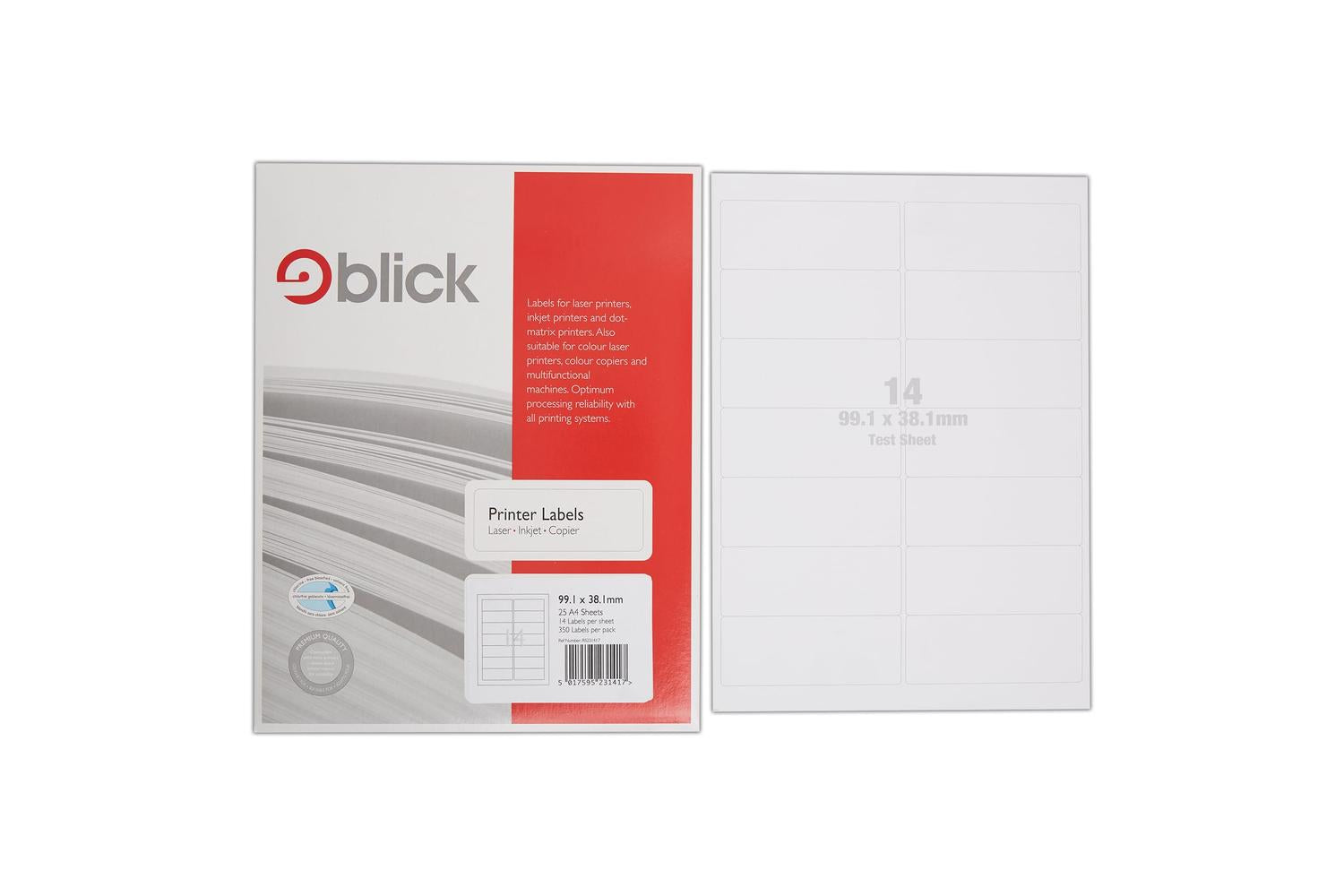 Blick Rs231417 - Multi Labels A4 99.1mm X 38.1mm 14 Labels P
