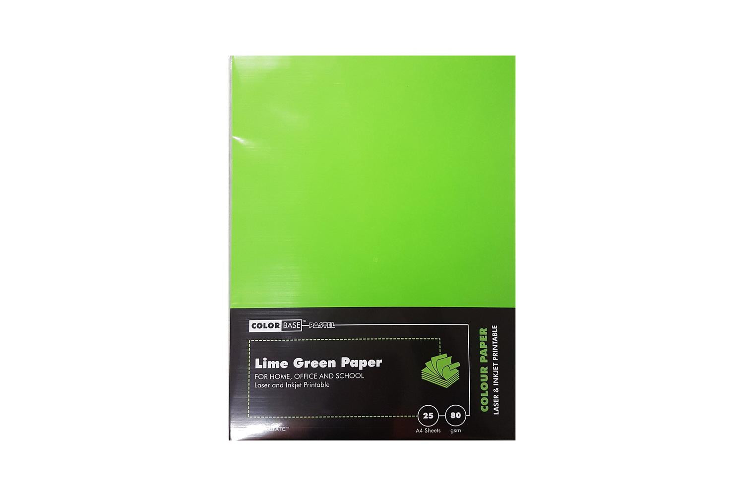 Color Base Wp1693 - A4 Pastel Paper 80gsm 25 Sheets Lime Gre