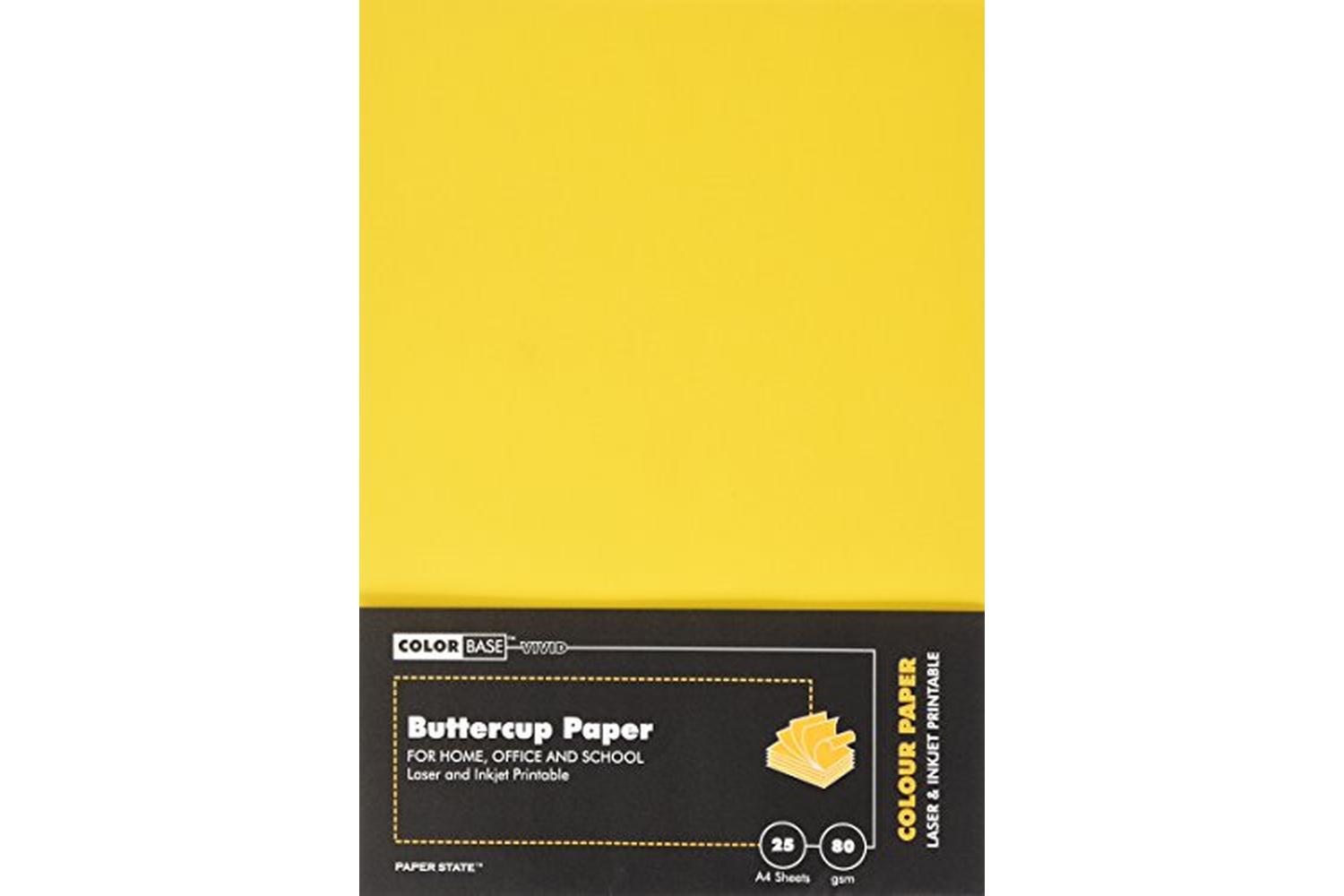 Color Base Wp1658 - A4 Vivid Paper 80gsm 25 Sheets Buttercup-2