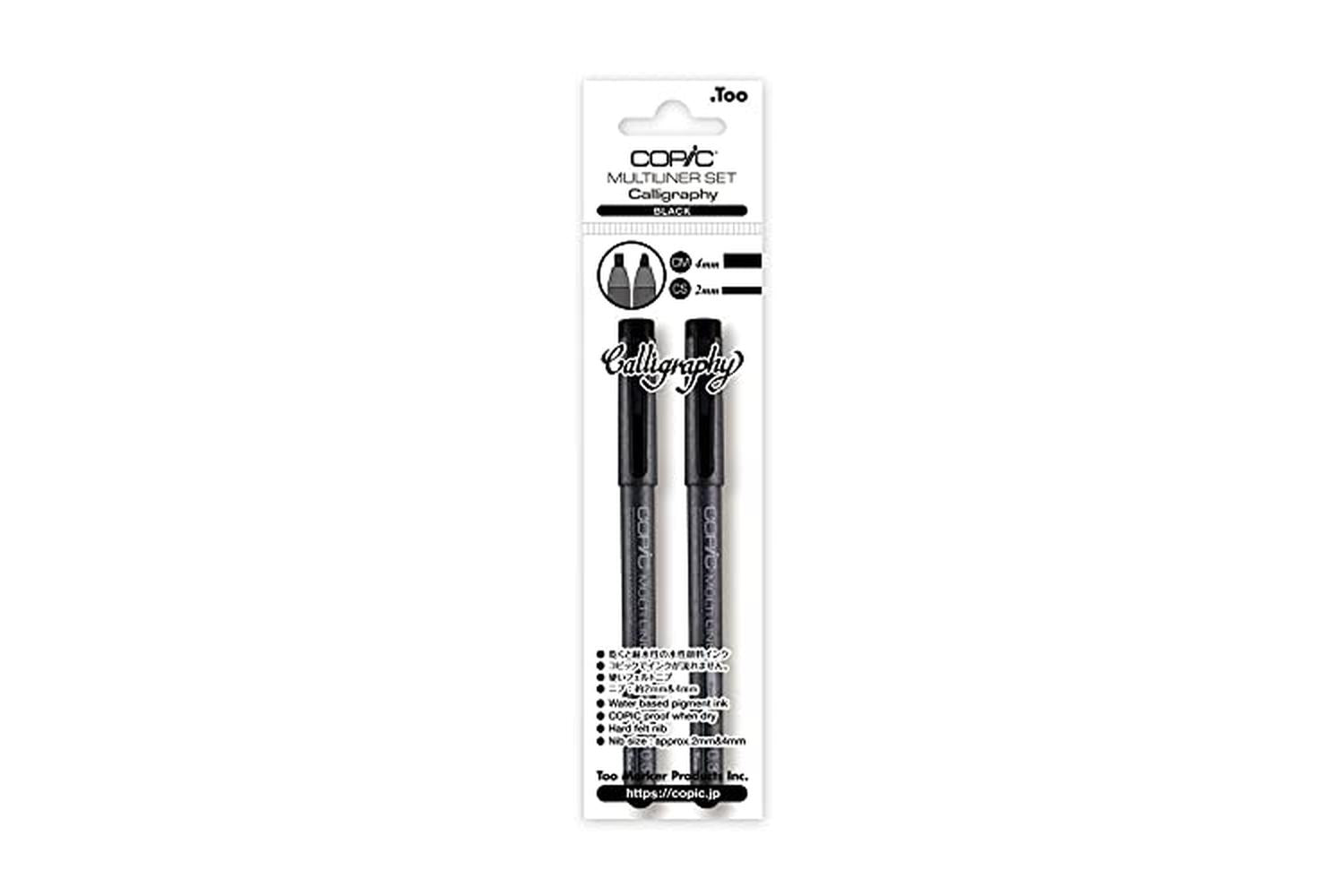 Copic Cz2207519 - Multiliner Black Calligraphy Set Of 2-2