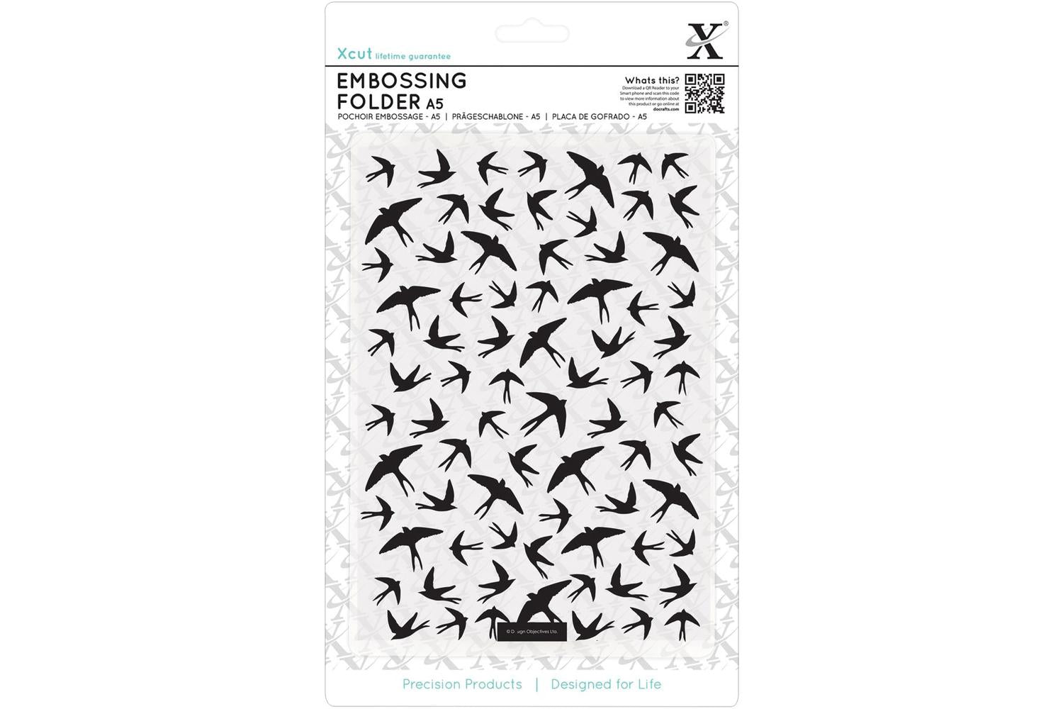Docrafts Xcu 515213 - A5 Embossing Folder - Swallow Pattern