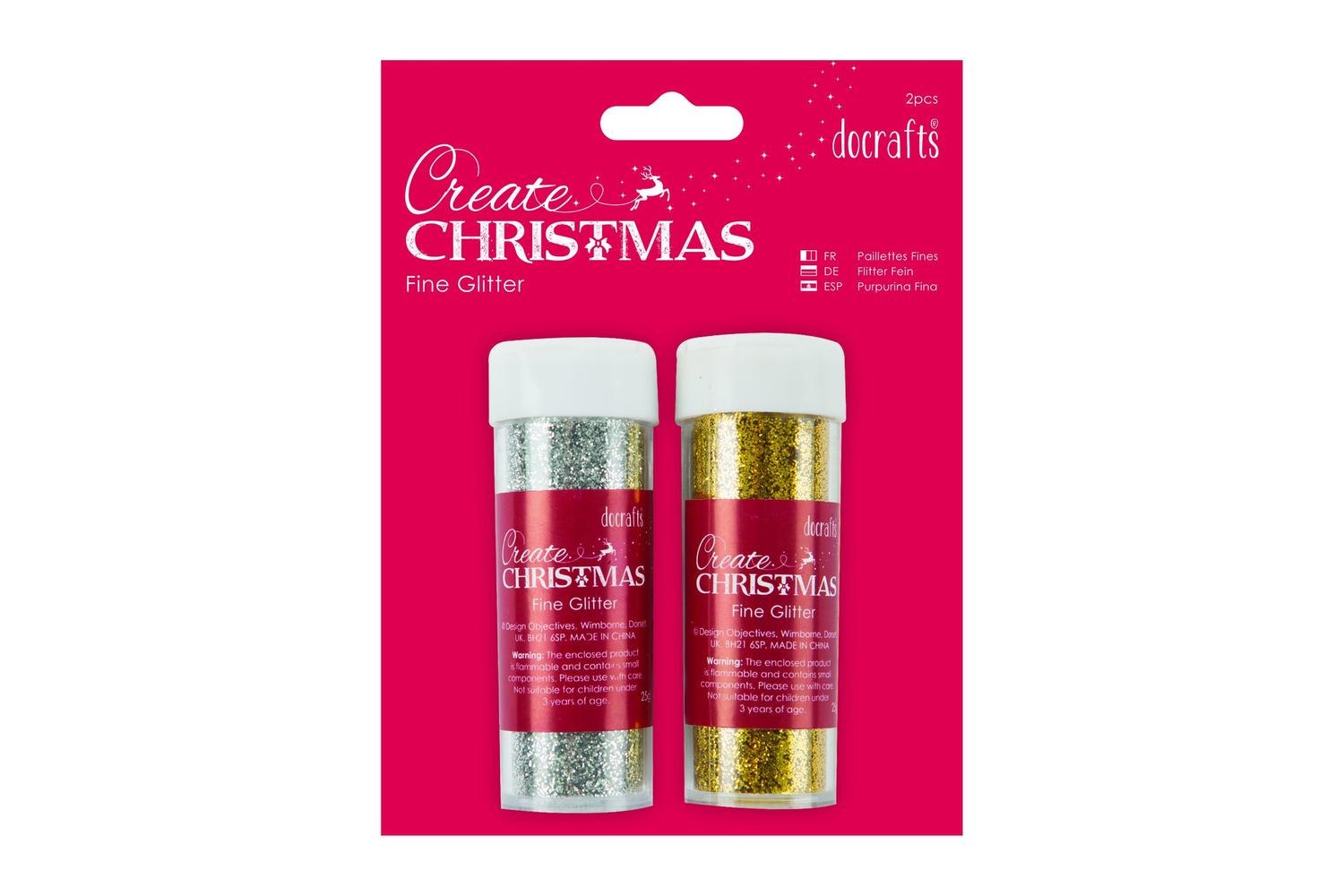 Docrafts Pma 401902 - Fine Glitter (2pk) - Silver & Gold