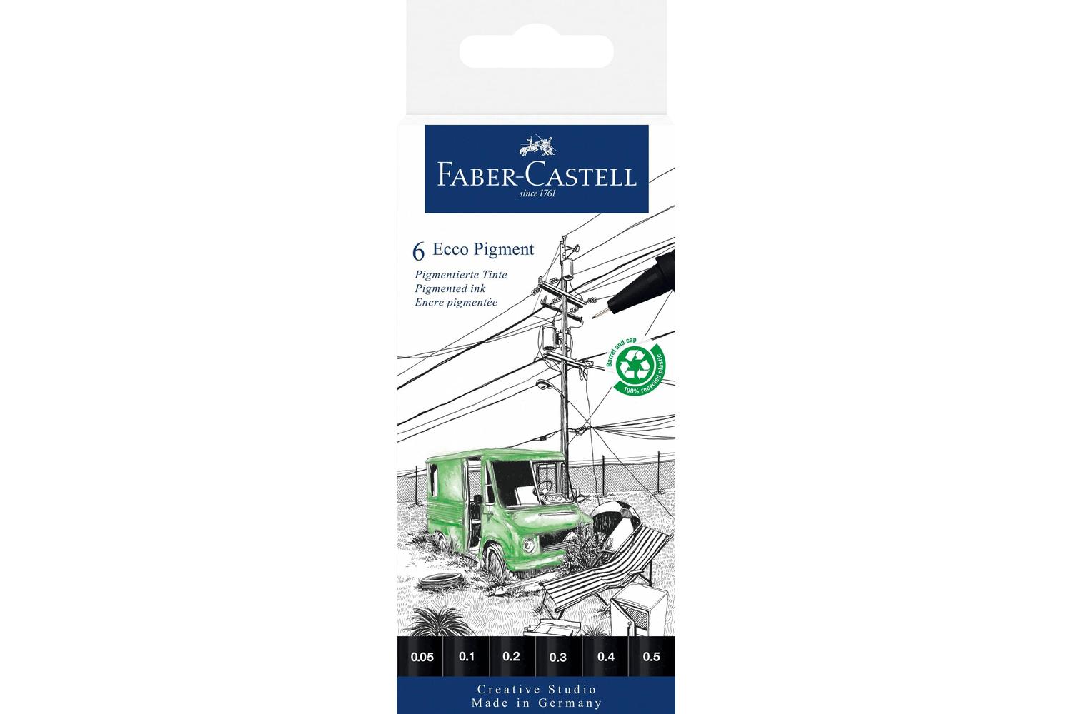 Faber-castell Fc266006 - Ecco Pigment Fibre Tip Pen Wallet 6