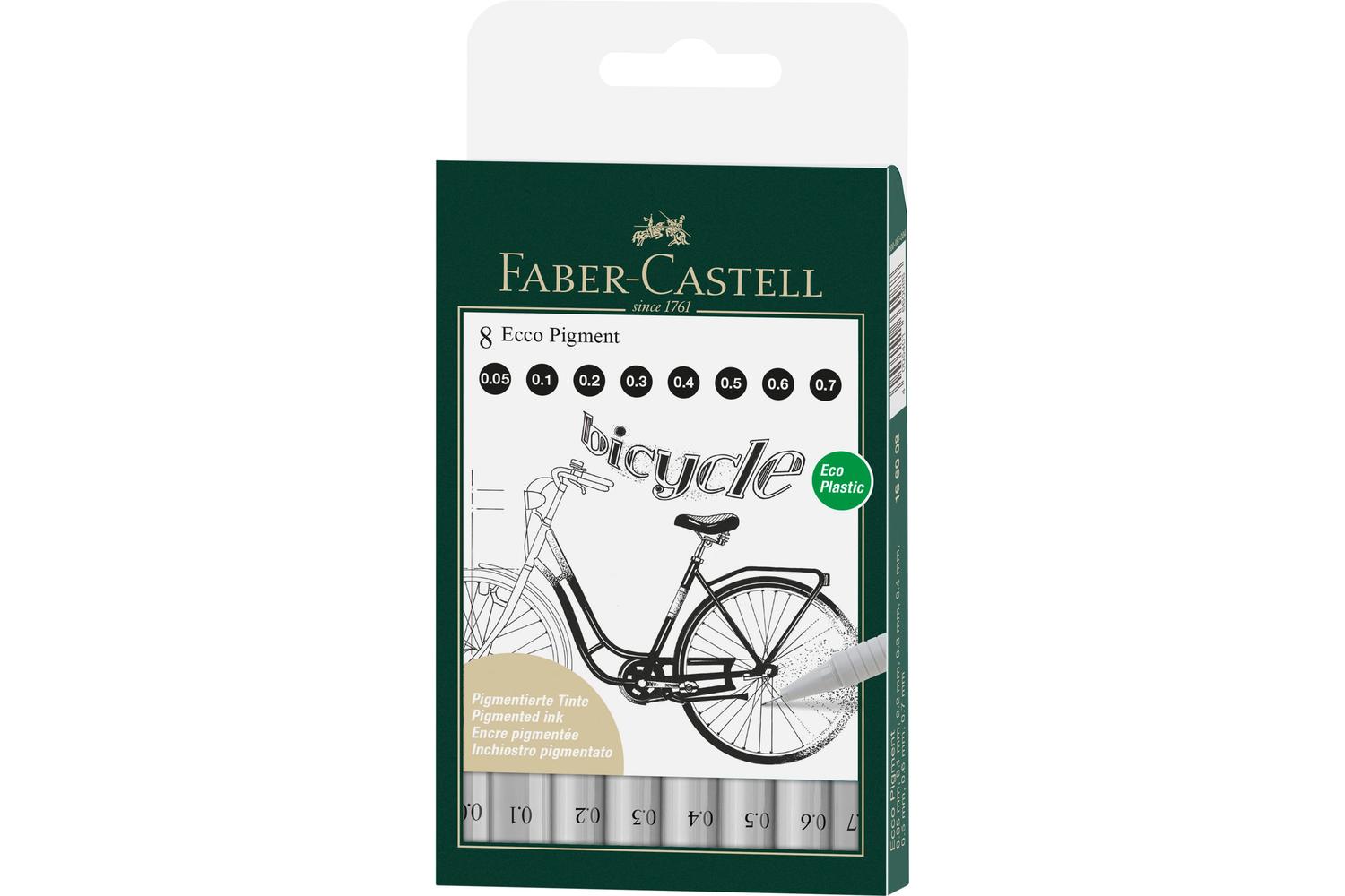 Faber-castell Fc166008 - Ecco Pigment Fibre Tip Pen Wallet 8