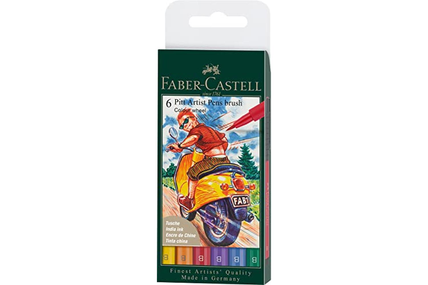 Faber-castell Fc167174 - Pitt Artist Pen Brush Wallet Of 6 C-2