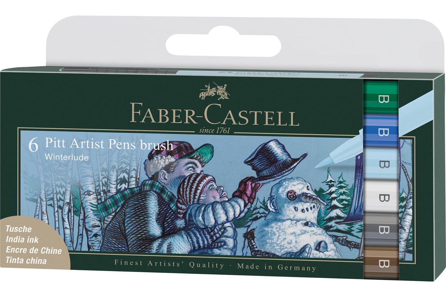 Faber-castell Fc167176 - Pitt Artist Pen Brush Wallet Of 6 W