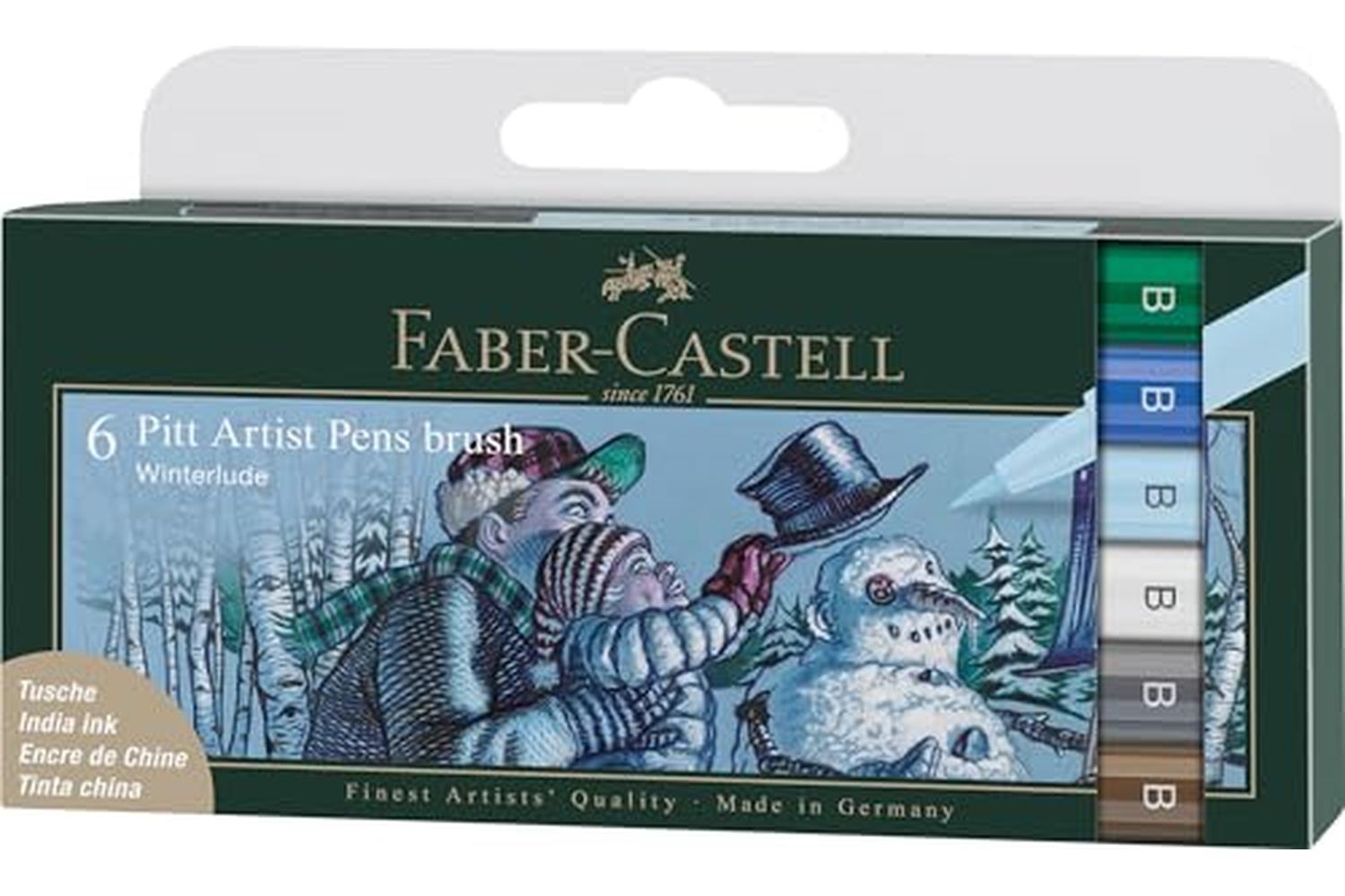 Faber-castell Fc167176 - Pitt Artist Pen Brush Wallet Of 6 W-2