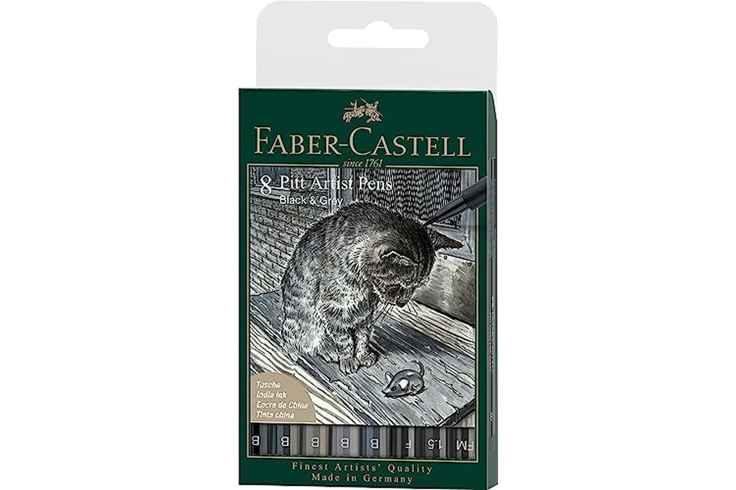 Faber-castell Fc167171 - Pitt Artist Pen Brush Wallet Of 8 B-2