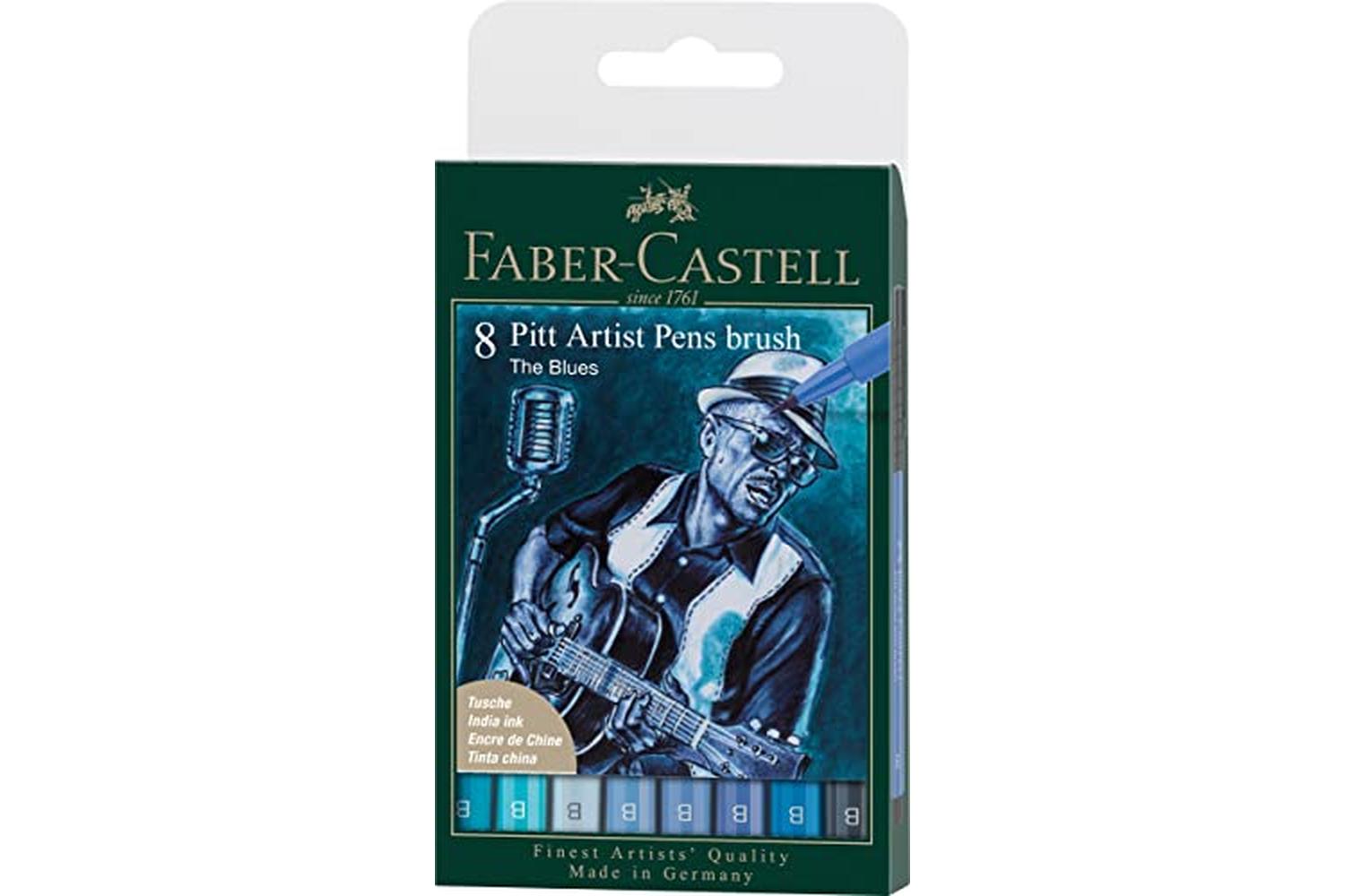 Faber-castell Fc167173 - Pitt Artist Pen Brush Wallet Of 8 B-2