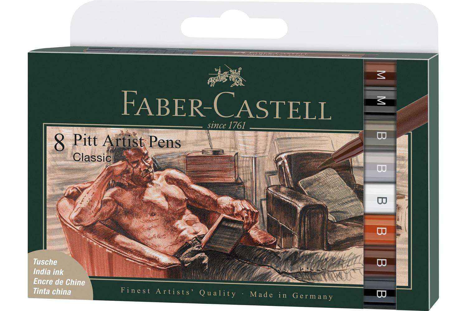 Faber-castell Fc167172 - Pitt Artist Pen Brush Wallet Of 8 C