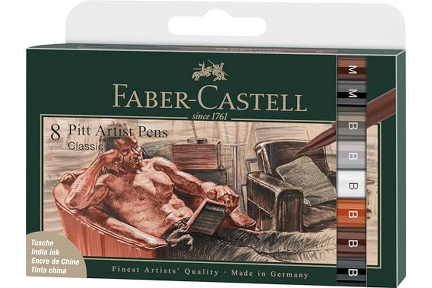 Faber-castell Fc167172 - Pitt Artist Pen Brush Wallet Of 8 C-2