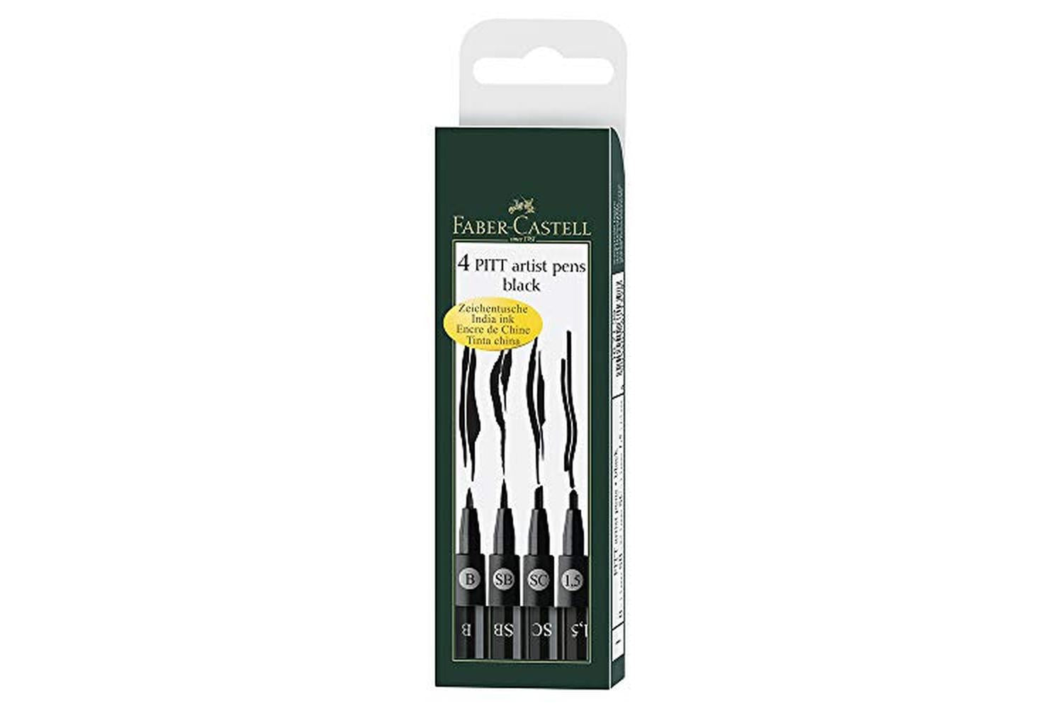 Faber-castell Fc167139 - Pitt Artist Pen Wallet Of 4 Black (