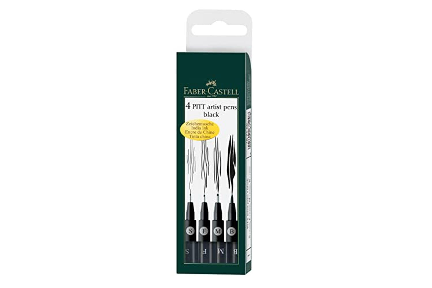 Faber-castell Fc167100 - Pitt Artist Pen Wallet Of 4 Black (-2