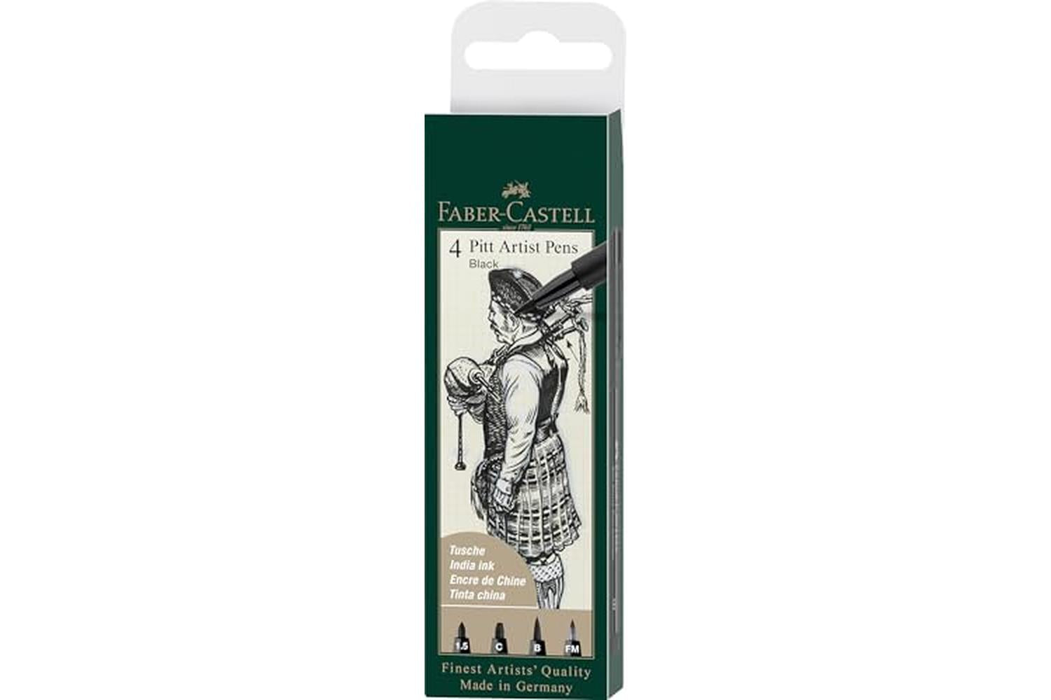 Faber-castell Fc167153 - Pitt Artist Pen Wallet Of 4 Col 199-2