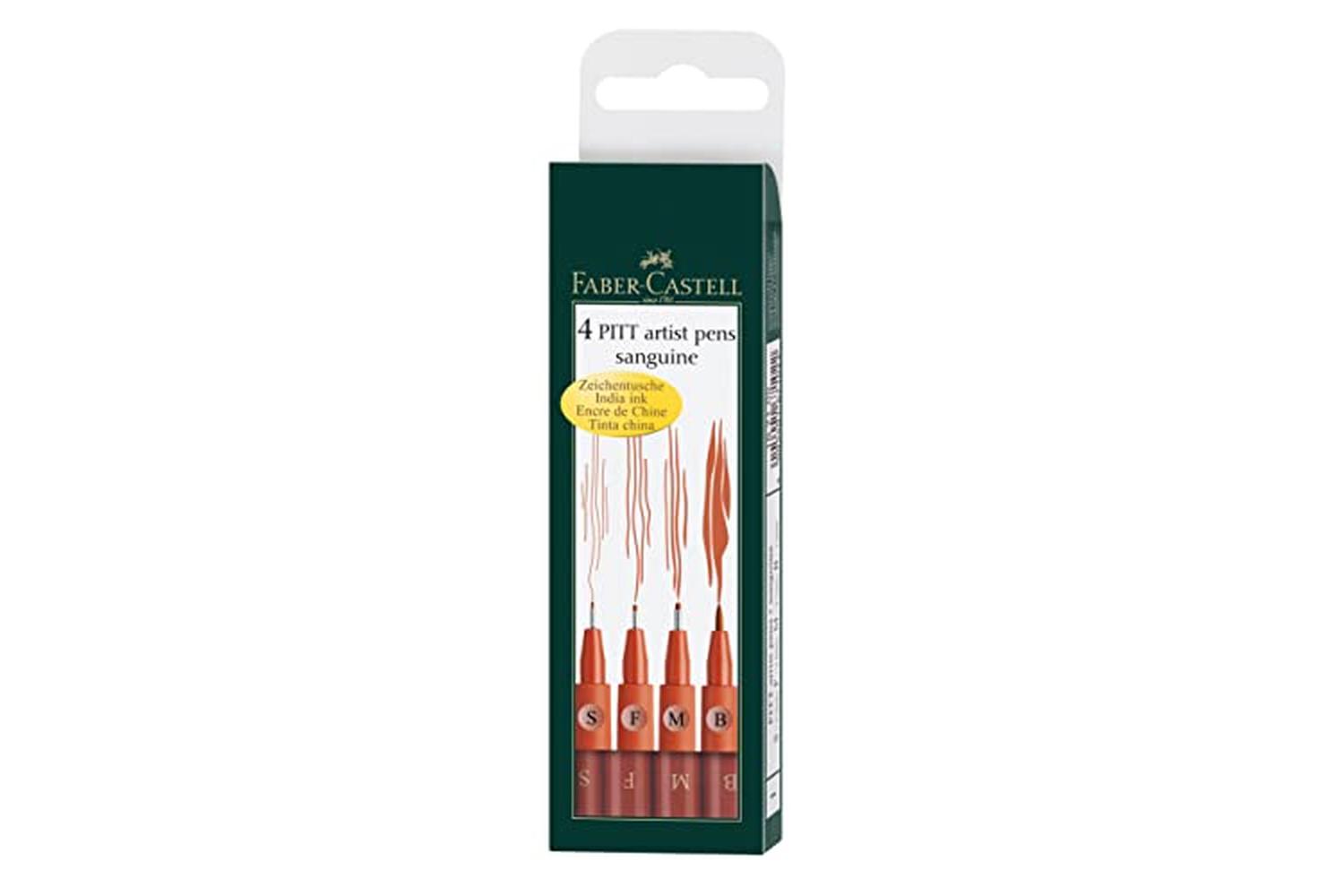 Faber-castell Fc167102 - Pitt Artist Pen Wallet Of 4 Sanguin-2